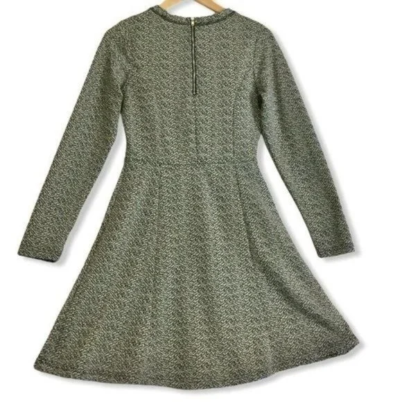 Katherine Barclay Womens A-Line Skater Dress Gray Knit Stretch Long Sleeve Sz 4 - Picture 4 of 8